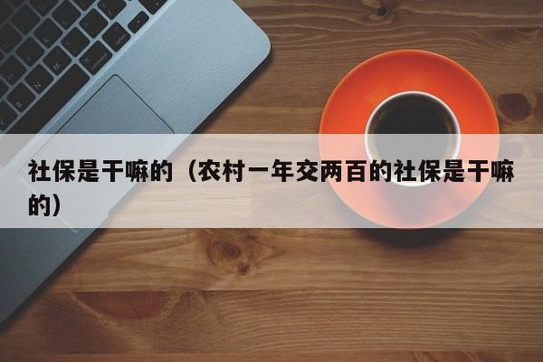 社保是干嘛的（农村一年交两百的社保是干嘛的）